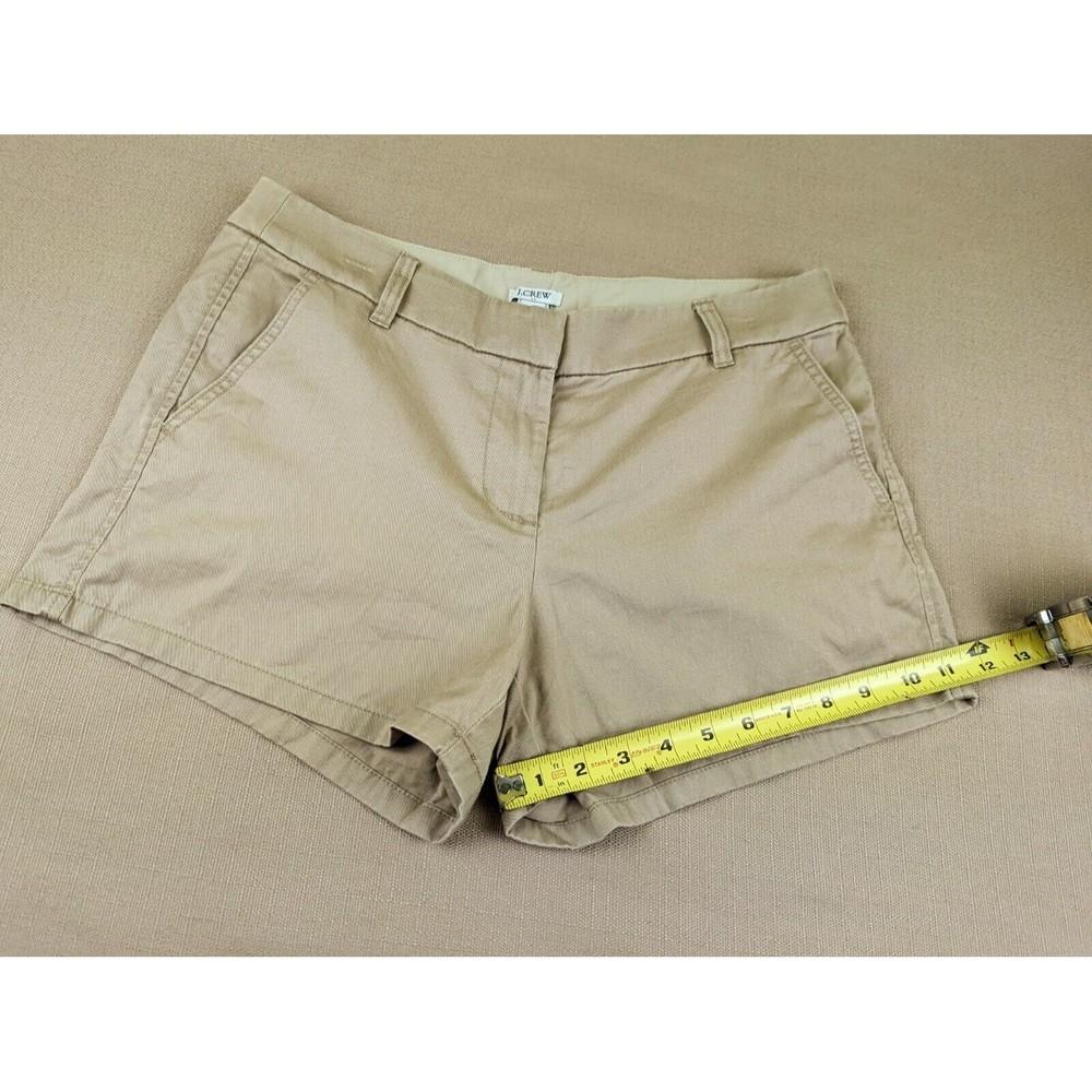 J. Crew Women's 8 Beige Tan Khaki Chino 100% Cotton Shorts 3.5" Inseam Mid Rise - Picture 9 of 11